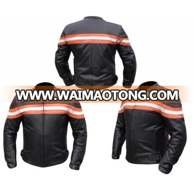 Cowhide Natural Grain Leather Motorcycle Clothing Biker Suit